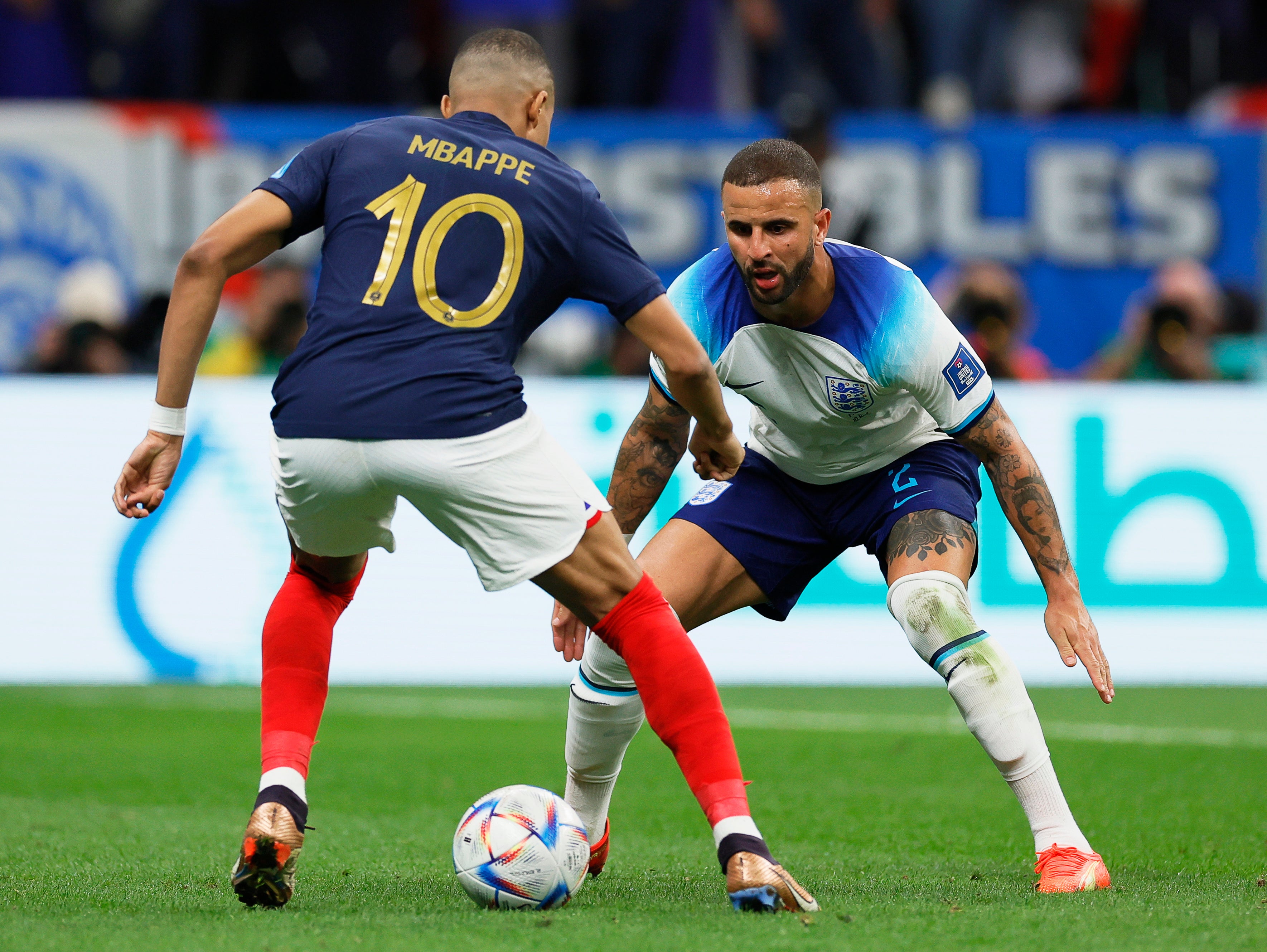 Mbappe against Walker was a compelling sub-plot in the England vs France quarter-final