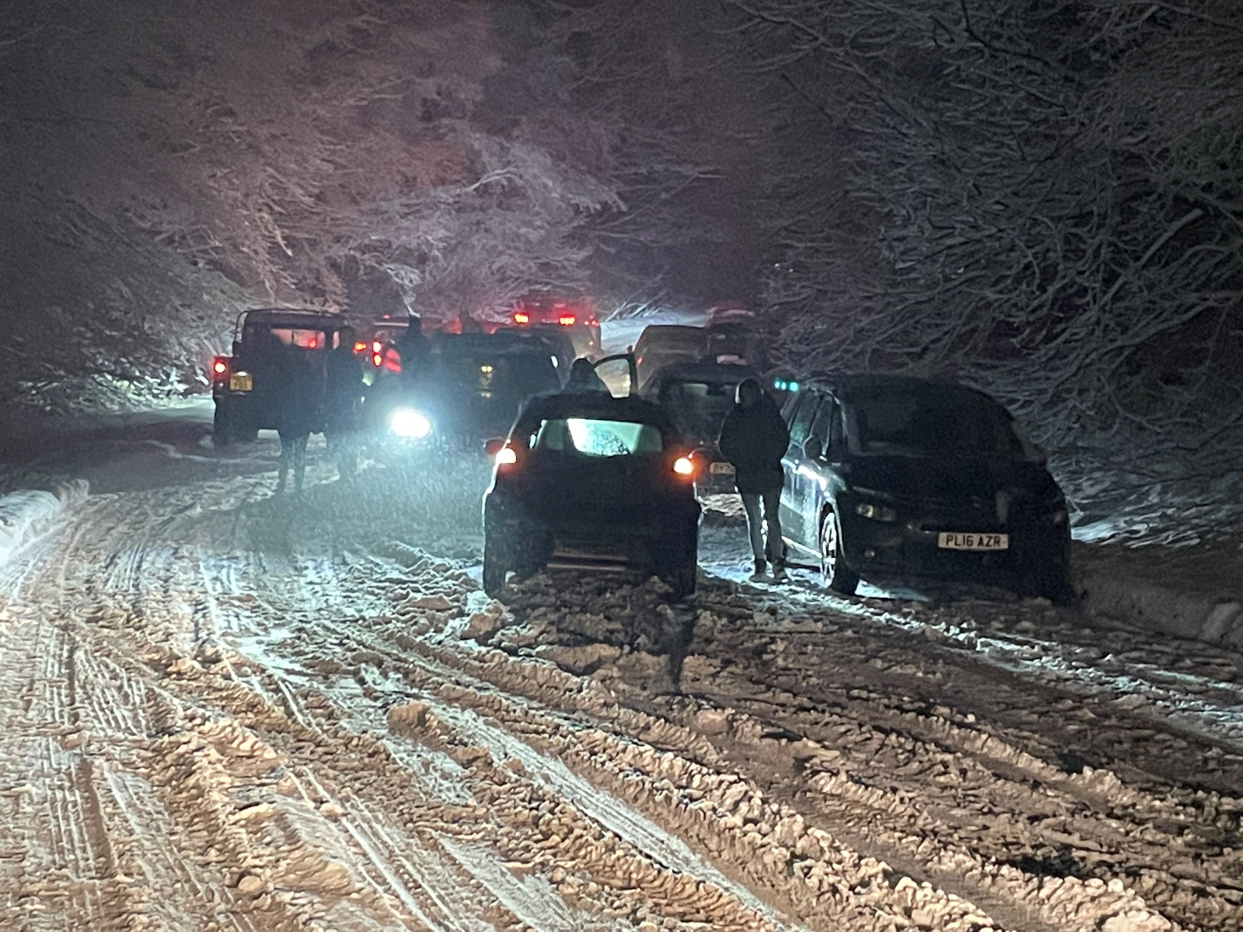 Treacherous conditions on the A22 yesterday near East Grinstead, West Sussex