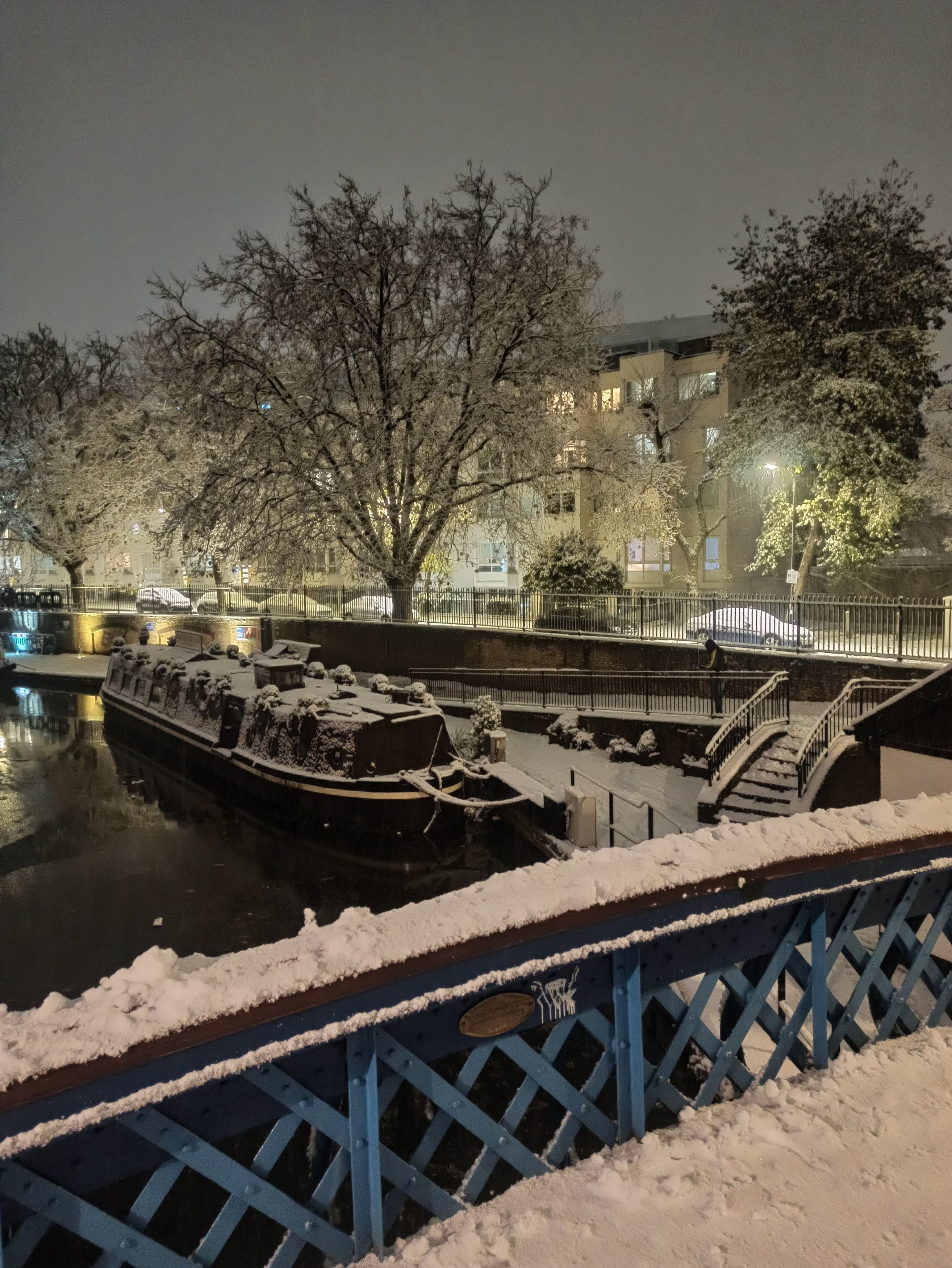 Wintry conditions in Little Venice, London
