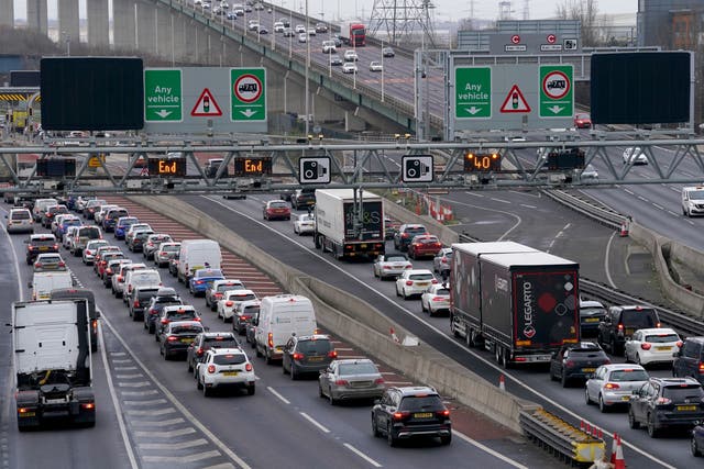 Drivers are being warned to expect lengthy traffic jams on major routes in the run-up to Christmas (Gareth Fuller/PA)