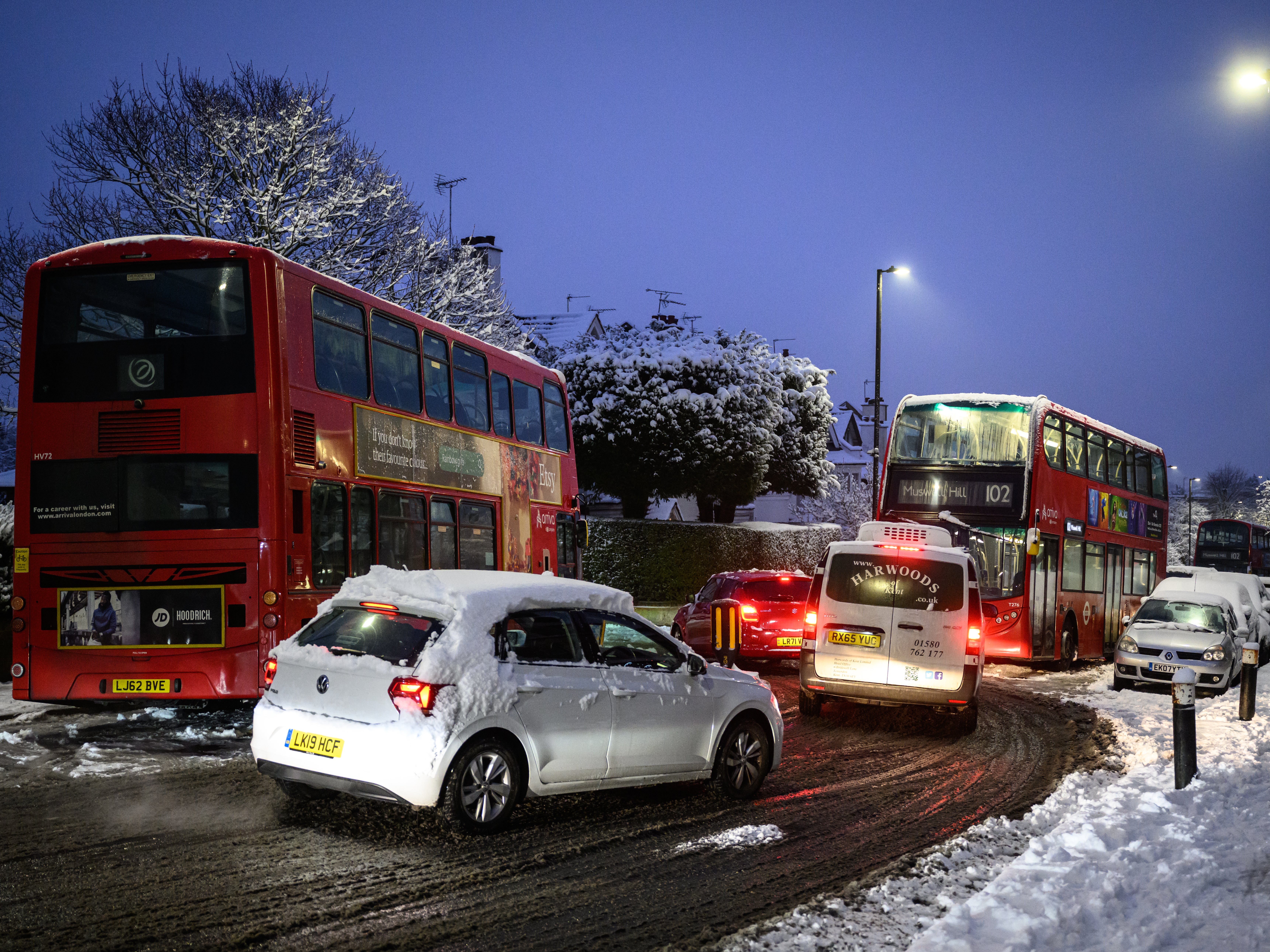 Snow has caused chaos on the roads