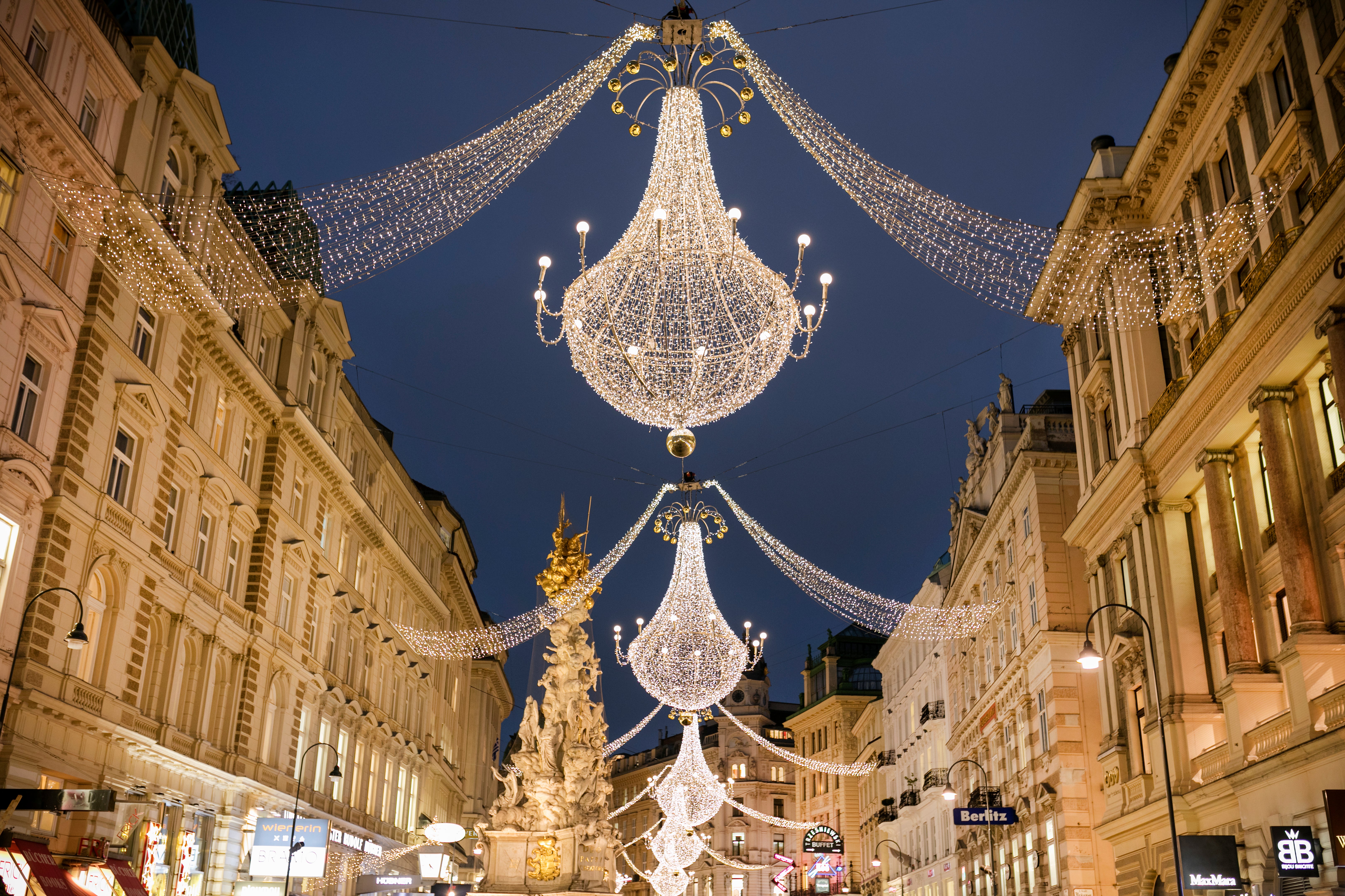 Vienna’s Christmas lights decorate much of the city