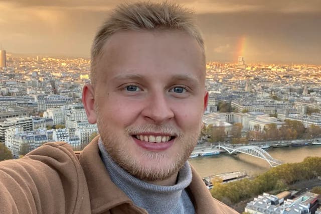 <p>Ken DeLand Jr, 22, posing for a photo. Mr DeLand Jr has gone missing in France while studying abroad, and was last seen at a sporting goods store on 3 December</p>
