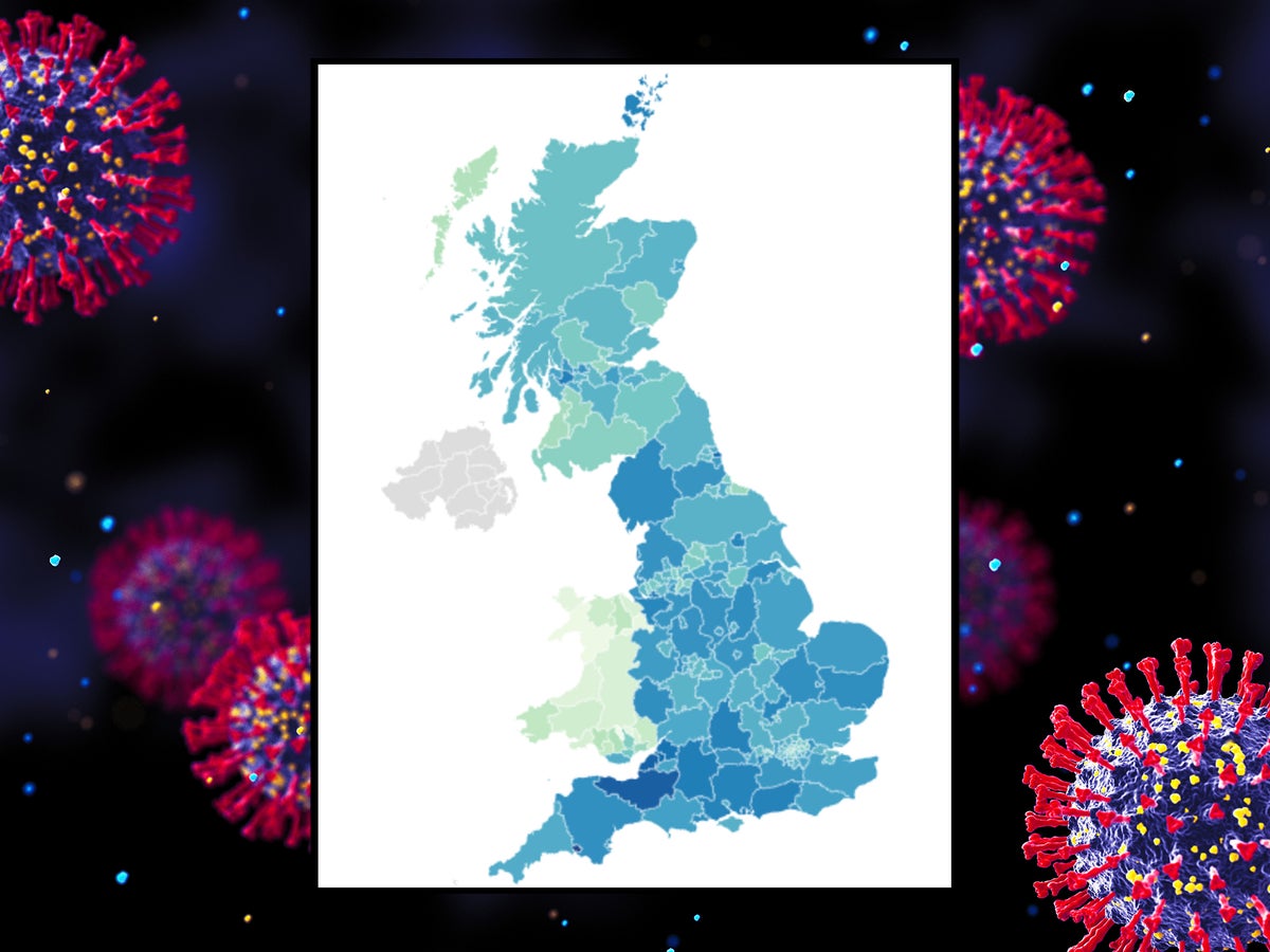 Mapped: Covid cases on the rise as infections increase across all parts of UK
