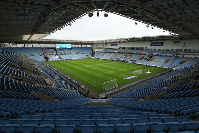 Coventry have signed an agreement to continue playing at Coventry Building Society Arena for the rest of 2022-23 (Bradley Collyer/PA).