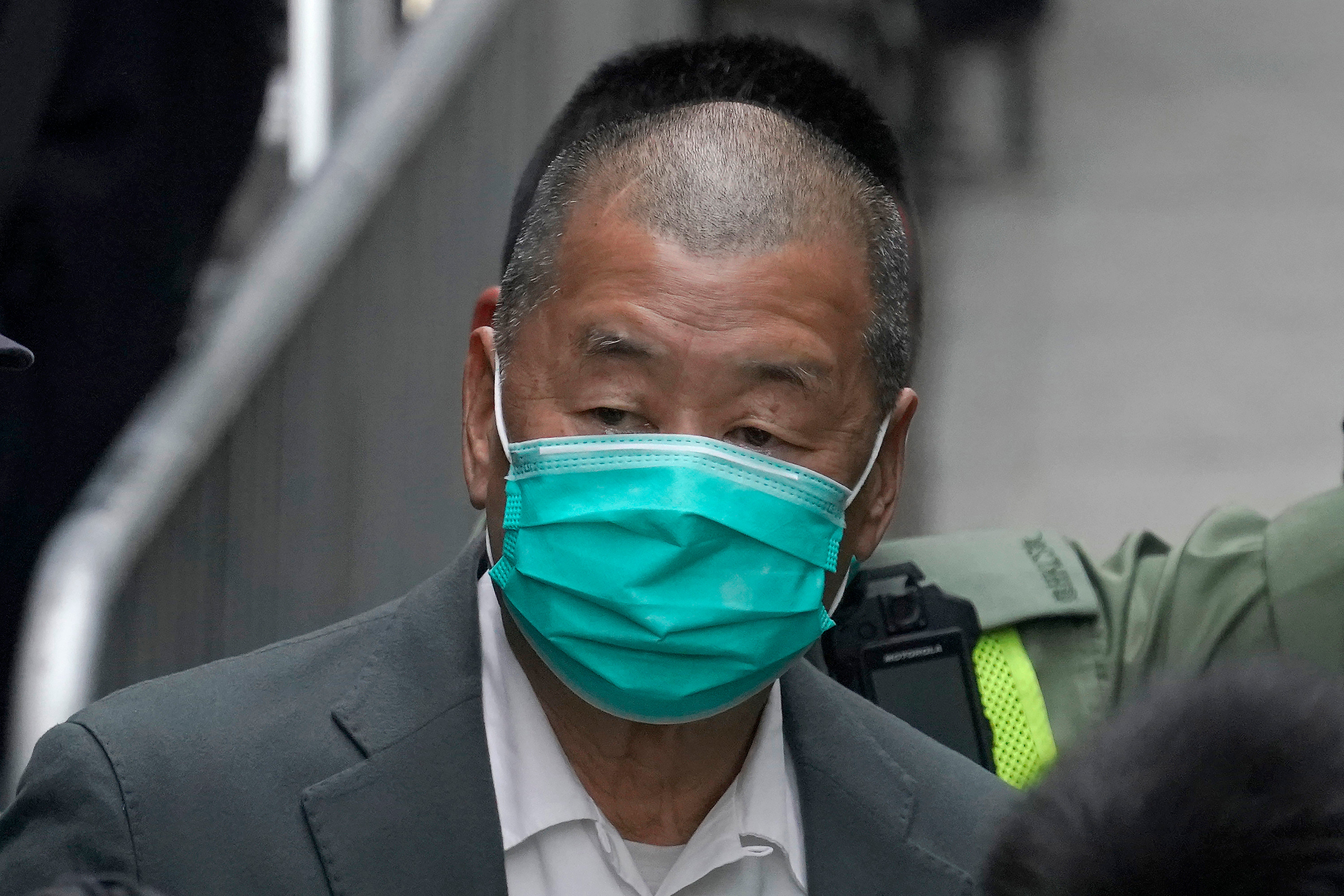 File: Jimmy Lai leaves the Hong Kong's Court of Final Appeal in Hong Kong, on 9 February 2021
