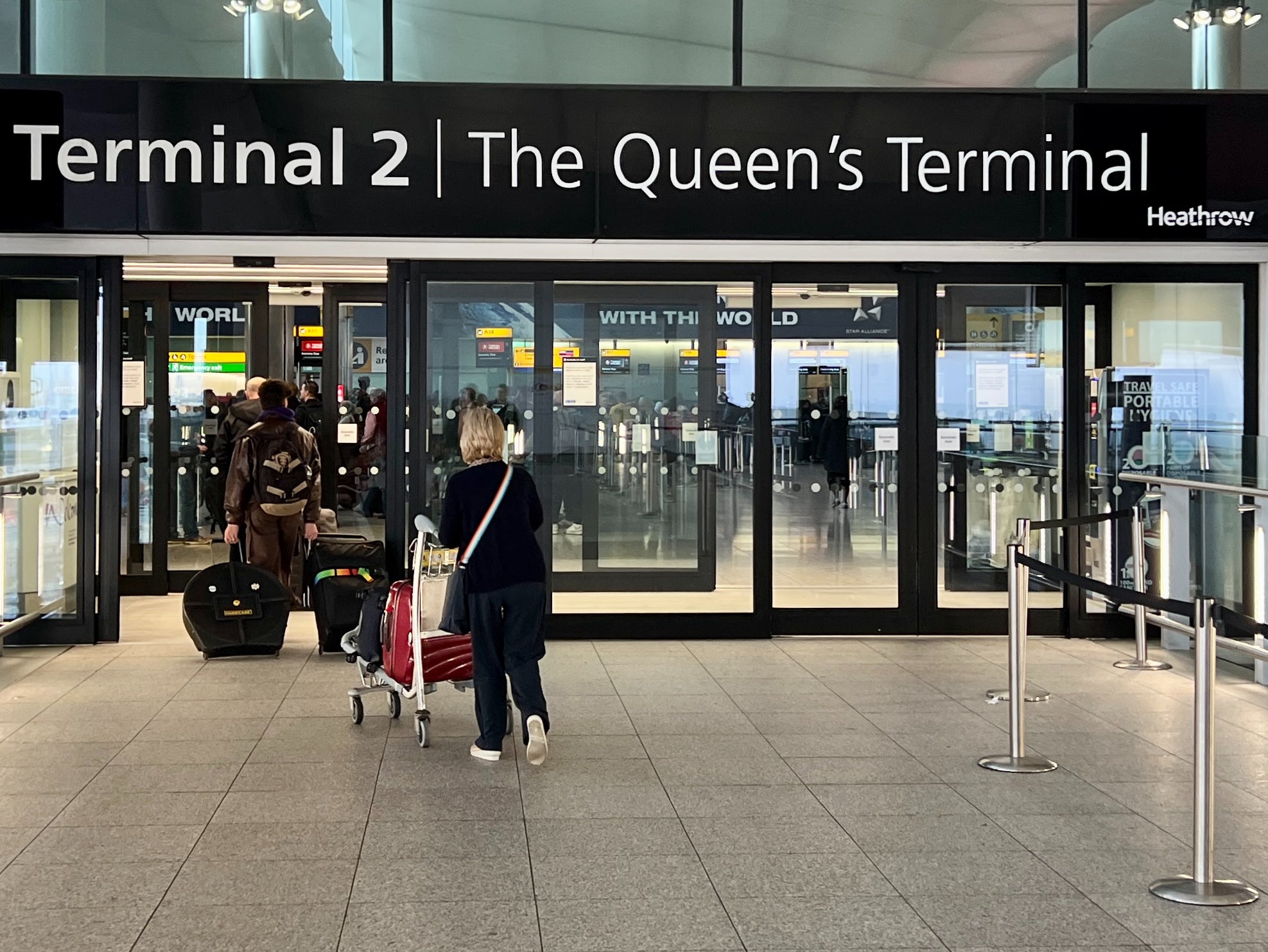 Going places: Entrance to Heathrow Terminal 2, where Lufthansa cancelled a Frankfurt flight