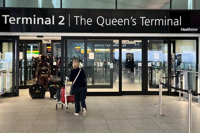 <p>Going places: Entrance to Heathrow Terminal 2, where Lufthansa cancelled a Frankfurt flight </p>