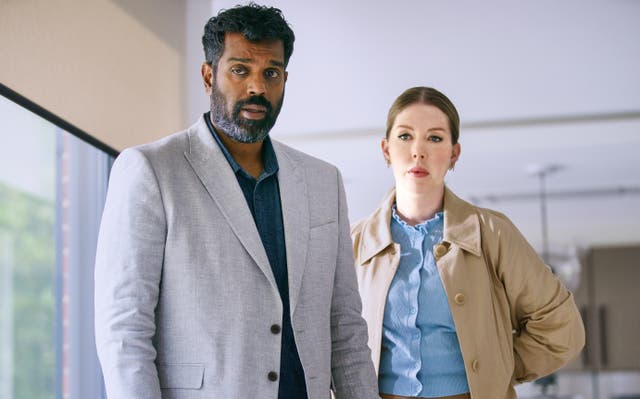 <p>Romesh Ranganathan and Katherine Ryan star as Deacon and Allison, a couple struggling to afford private IVF </p>