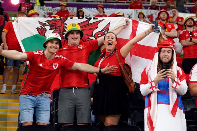 England and Wales fans have been praised for their behaviour at the World Cup (Martin Rickett/PA)