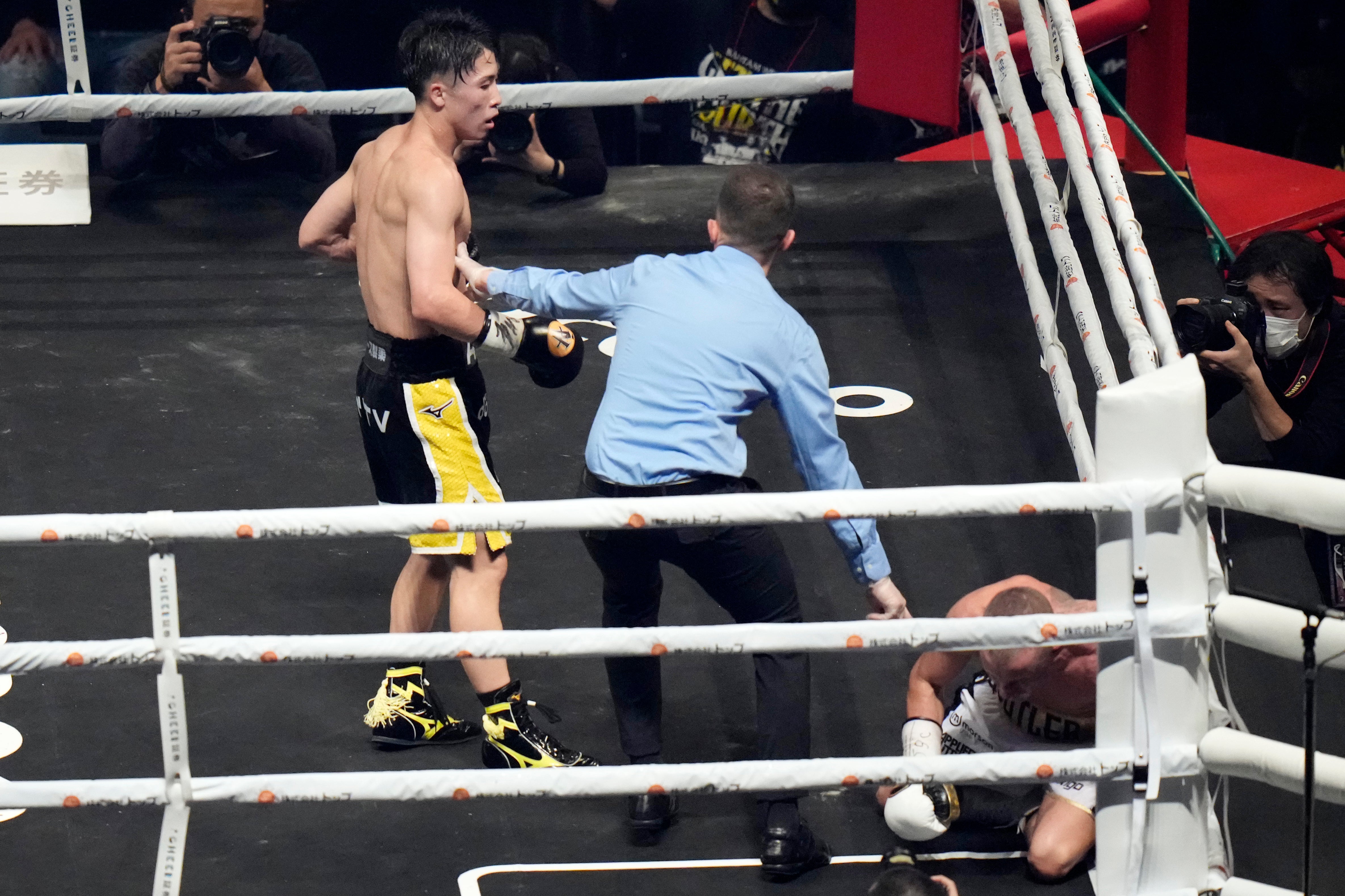 Inoue finally floored and finished Butler in the 11th round