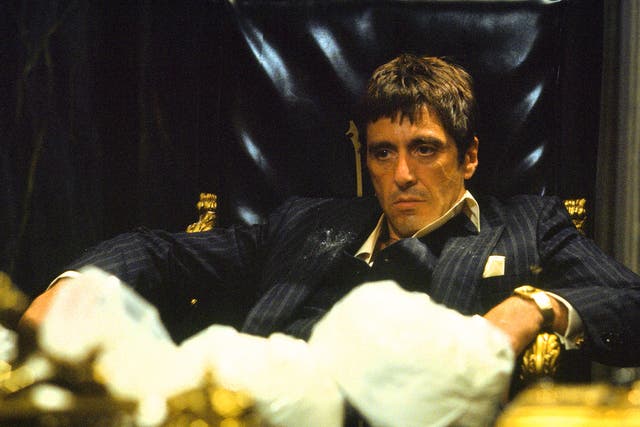 <p>We consistently find it impossible to take cocaine seriously: Al Pacino in 1983’s ‘Scarface’</p>