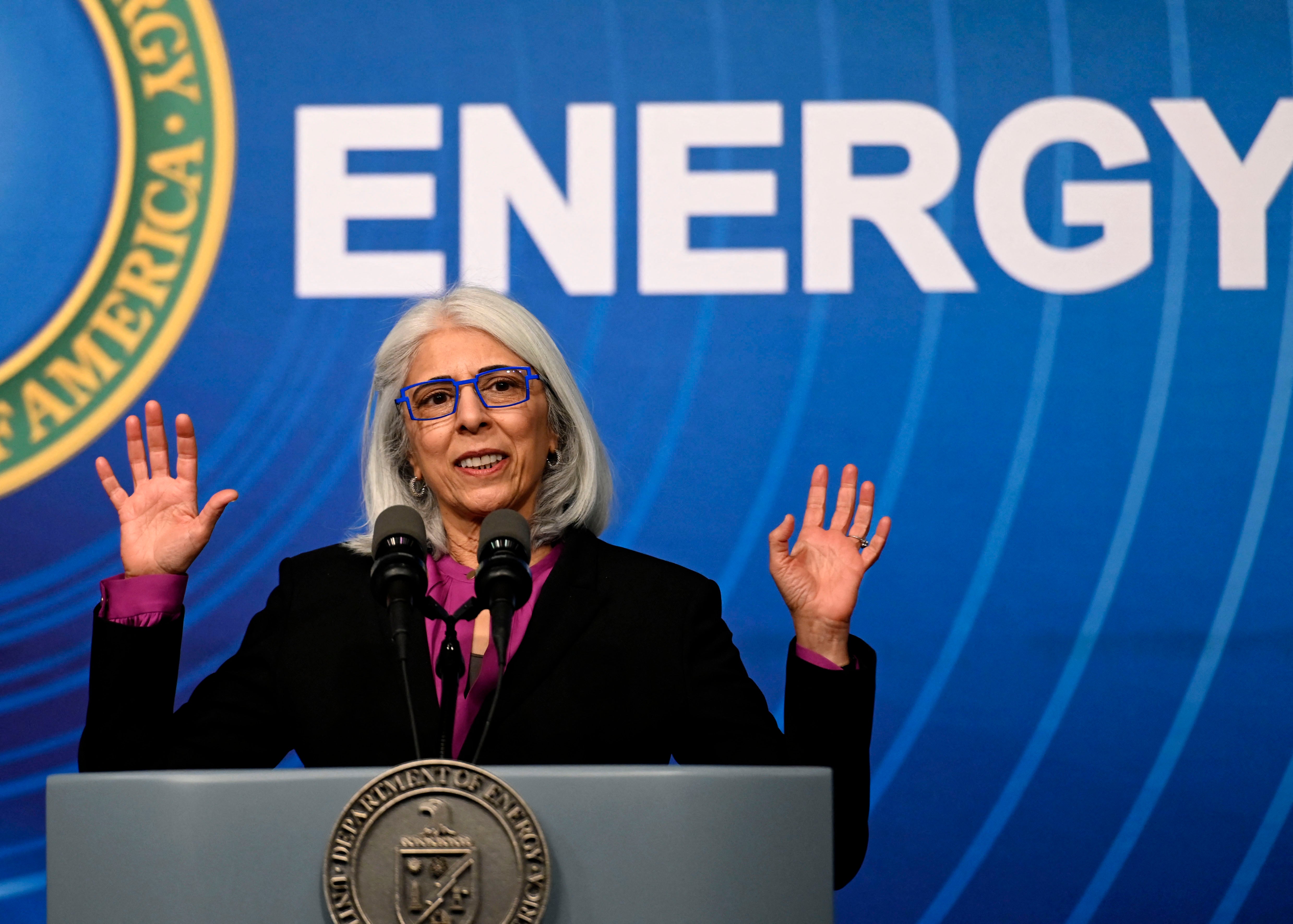 Director of the White House Office of Science and Technology Policy Arati Prabhakar speaks during a press conference to announce a major milestone in nuclear fusion research at the US Department of Energy in Washington, DC, on December 13, 2022