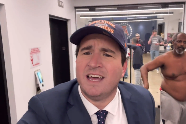 <p>Far-right provocateurs Alex Stein barged into the Barstool Sports office in New York and called out hosts for saying Fox News host Tucker Carlson traffics in hate </p>