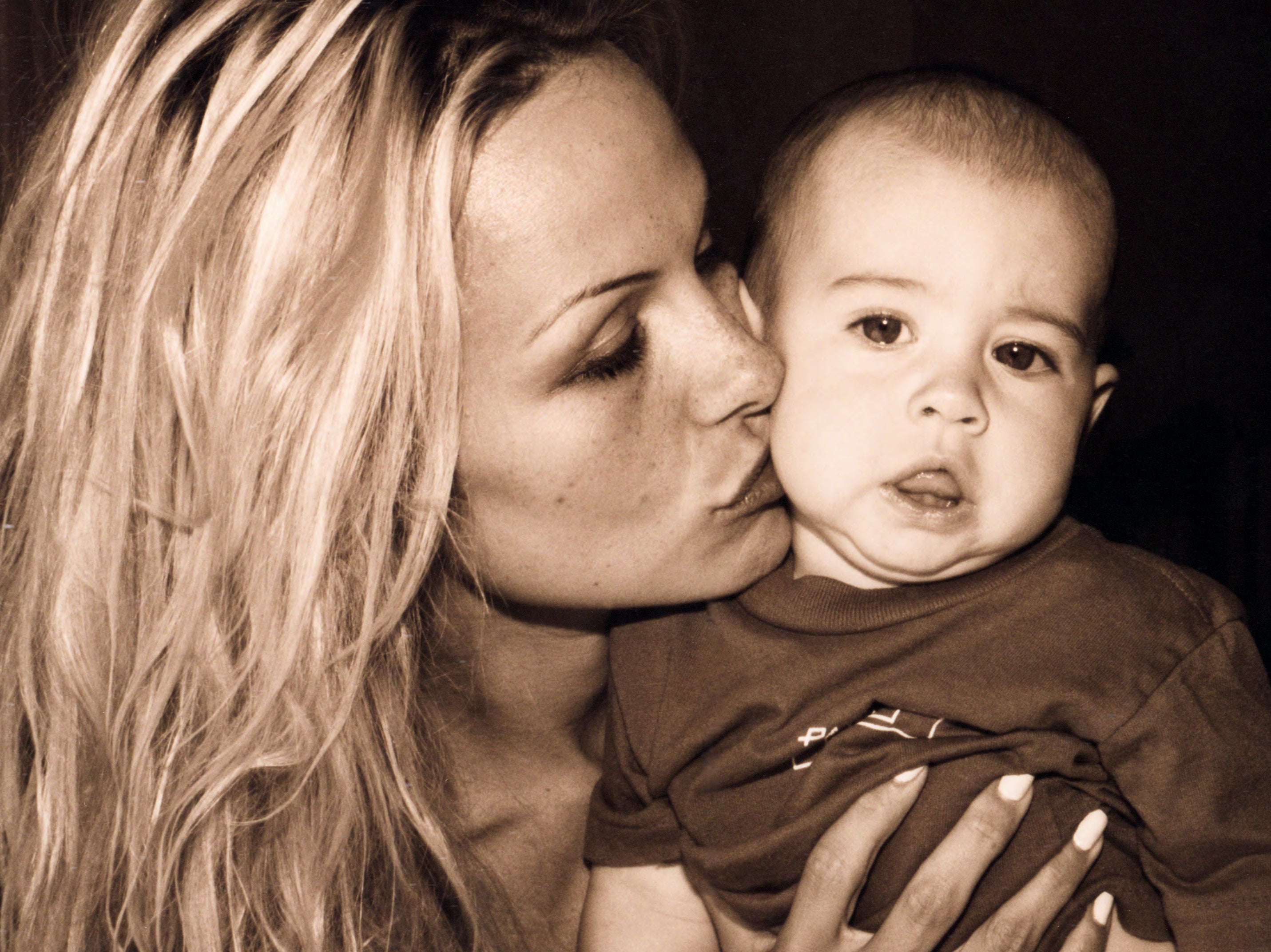 Pamela Anderson and her baby son