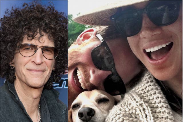 <p>Howard Stern (left) and Harry & Meghan image</p>
