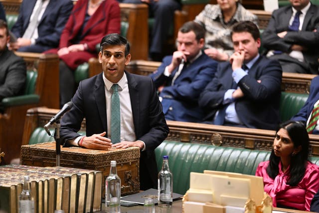 <p>Rishi Sunak announcing his asylum plans to the House of Commons on Tuesday</p>