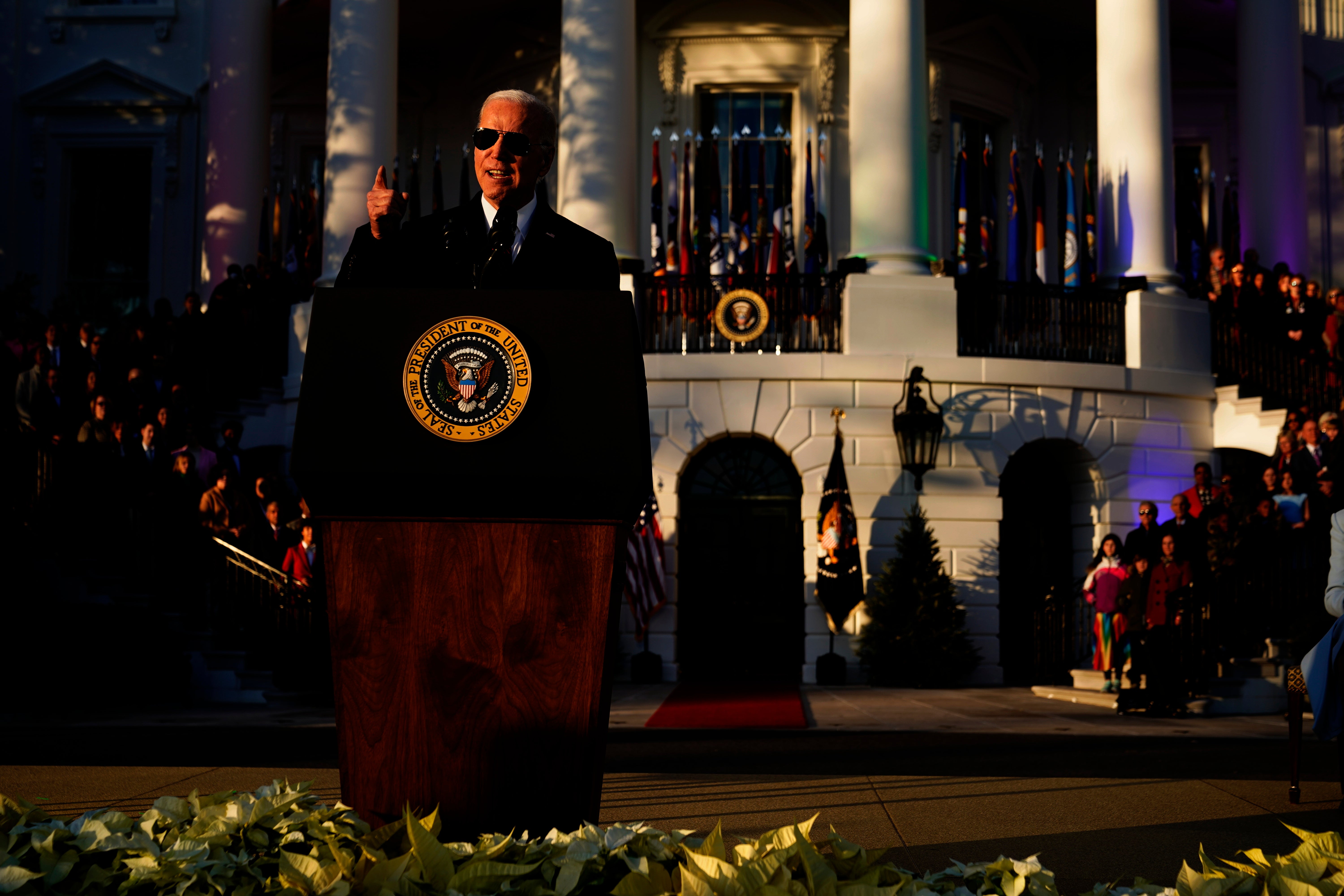 President Joe Biden speaks during a bill signing ceremony for the Respect for Marriage Act, Tuesday, Dec. 13, 2022, on the South Lawn of the White House in Washington. (AP Photo/Patrick Semansky)