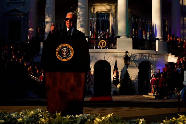 <p>President Joe Biden speaks during a bill signing ceremony for the Respect for Marriage Act, Tuesday, Dec. 13, 2022, on the South Lawn of the White House in Washington. (AP Photo/Patrick Semansky)</p>