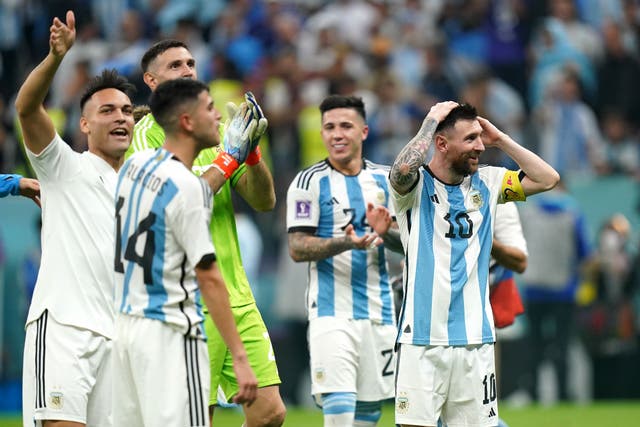 Argentina romped to the World Cup final as they beat Croatia 3-0 (Adam Davy/PA)
