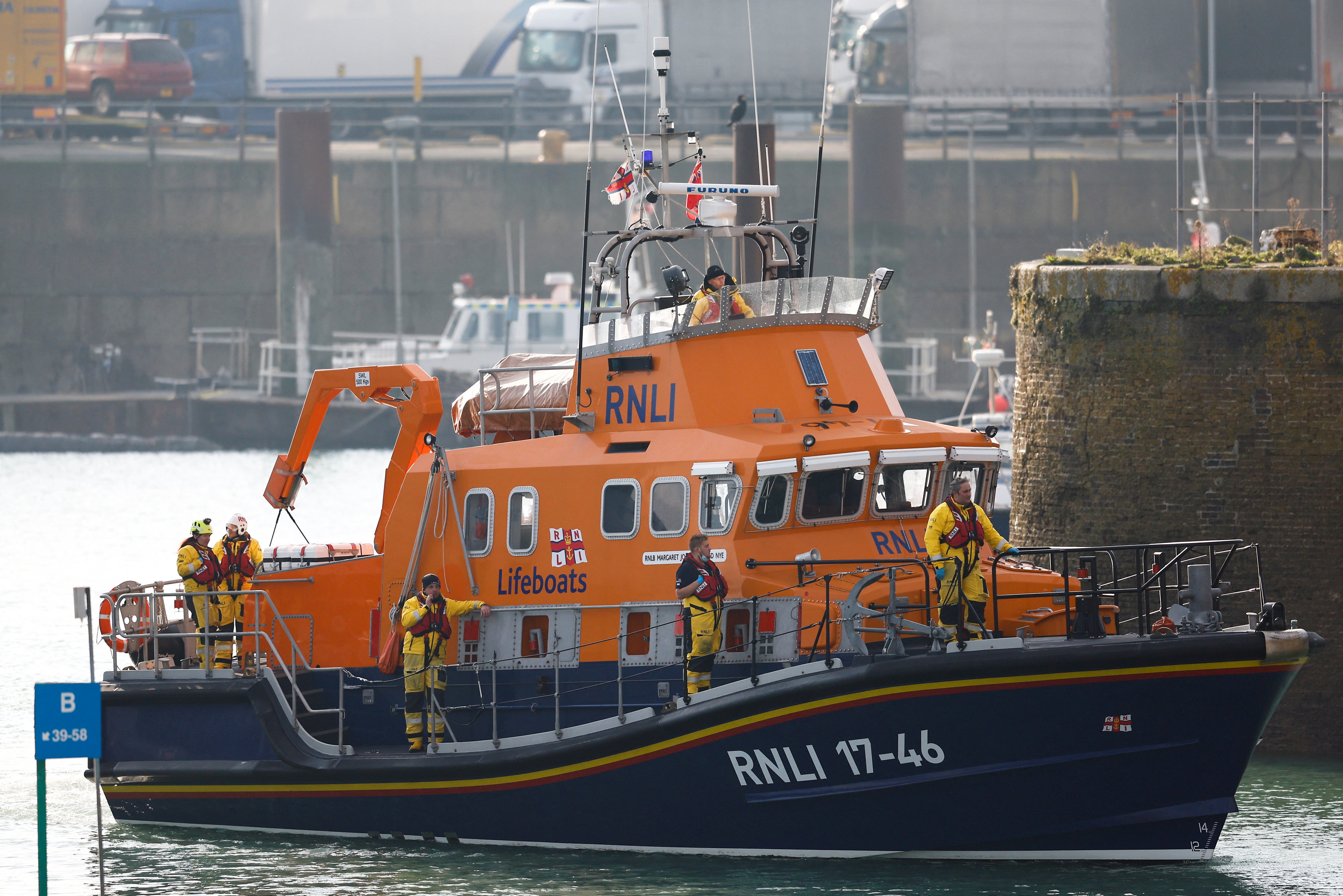 Lifeboats were sent to help the rescue mission in the Channel
