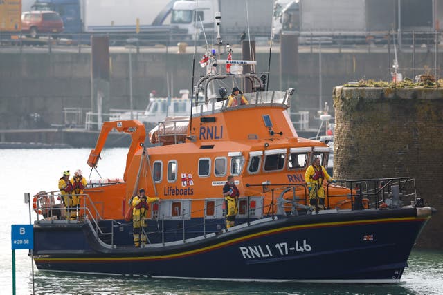 <p>Lifeboats were sent to help the rescue mission in the Channel </p>