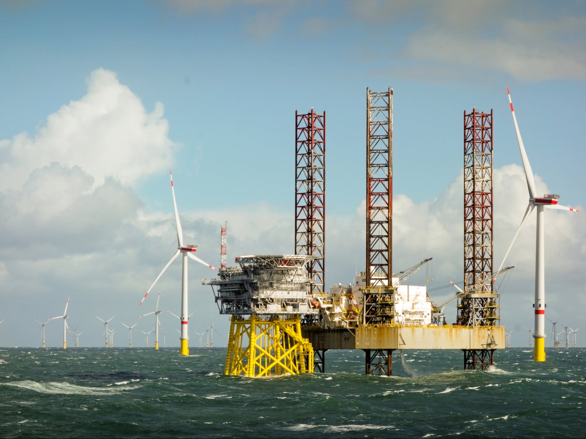 A wind farm in the North Sea. Government support for new oil and gas in the area could raise costs and delay offshore wind expansion