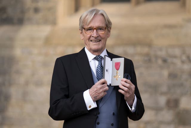 William Roache after being made an OBE by King Charles during an investiture ceremony at Windsor Castle (Kirsty O’Connor/PA)