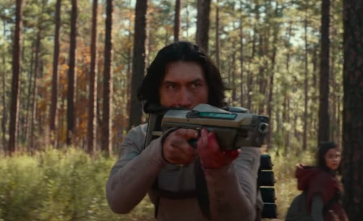 Adam Driver fans are ecstatic after 65 trailer shows him fighting dinosaurs