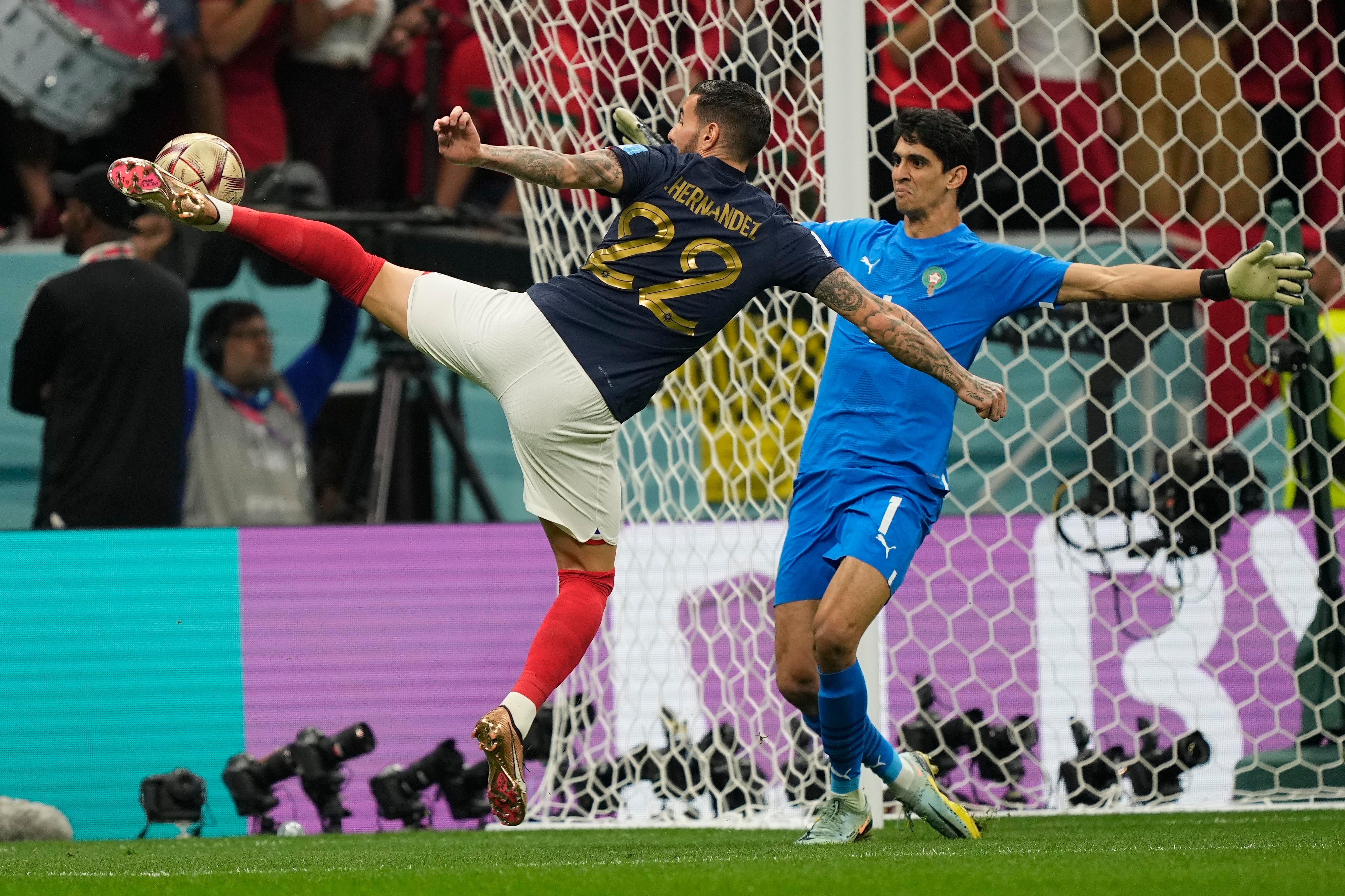 Hernandez’s acrobatic finish helped France into the World Cup final