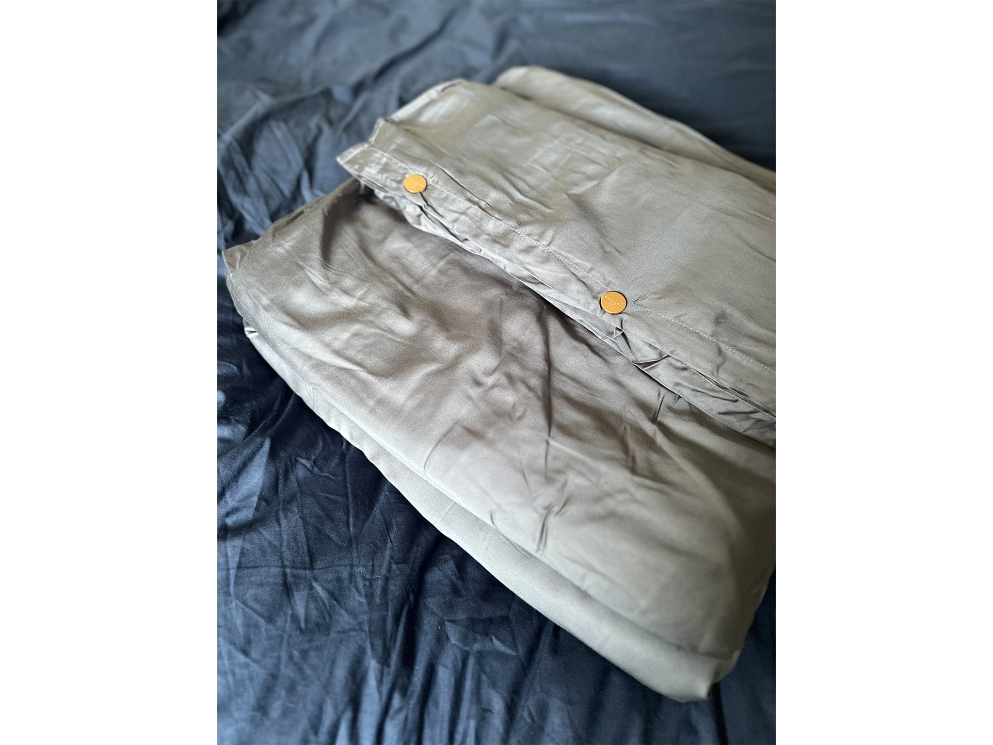 Owl + Lark weighted blanket in bamboo and bamboo cover 