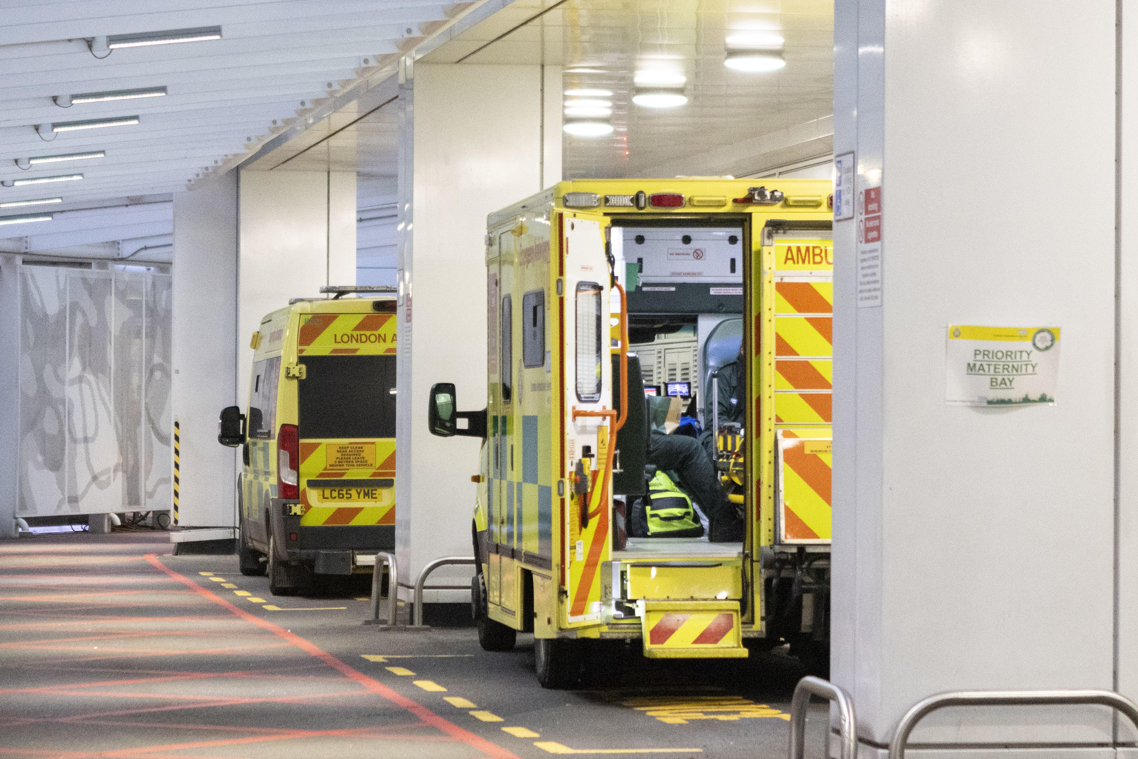 Ambulances outside the Accident and Emergency department at St Thomas’s hospital in central London (Belinda Jiao/PA)