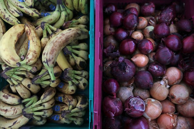 Food at a food bank in north London (Luciana Guerra/PA)