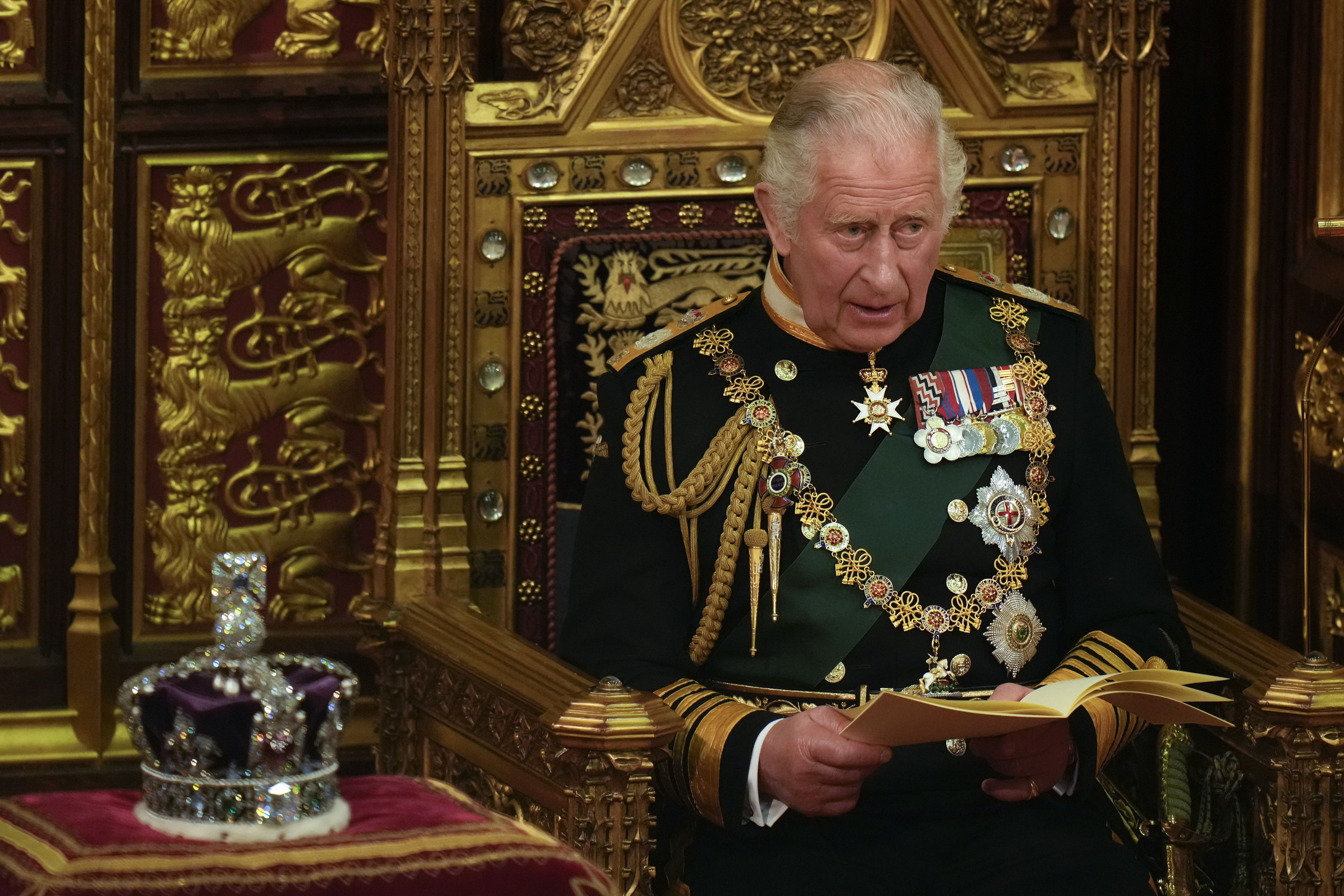 Charles delivered the 2022 Queen’s Speech on behalf of his mother (Alastair Grant/PA)