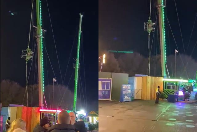 Two teenage boys had to be rescued after the Slingshot ride at Winter Wonderland in London’s Hyde Park failed (Becky Littlewood/PA)