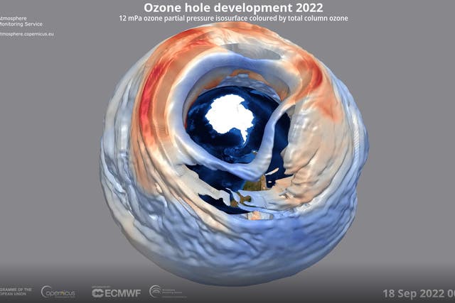 <p>The ozone hole has taken longer than usual to close this year</p>
