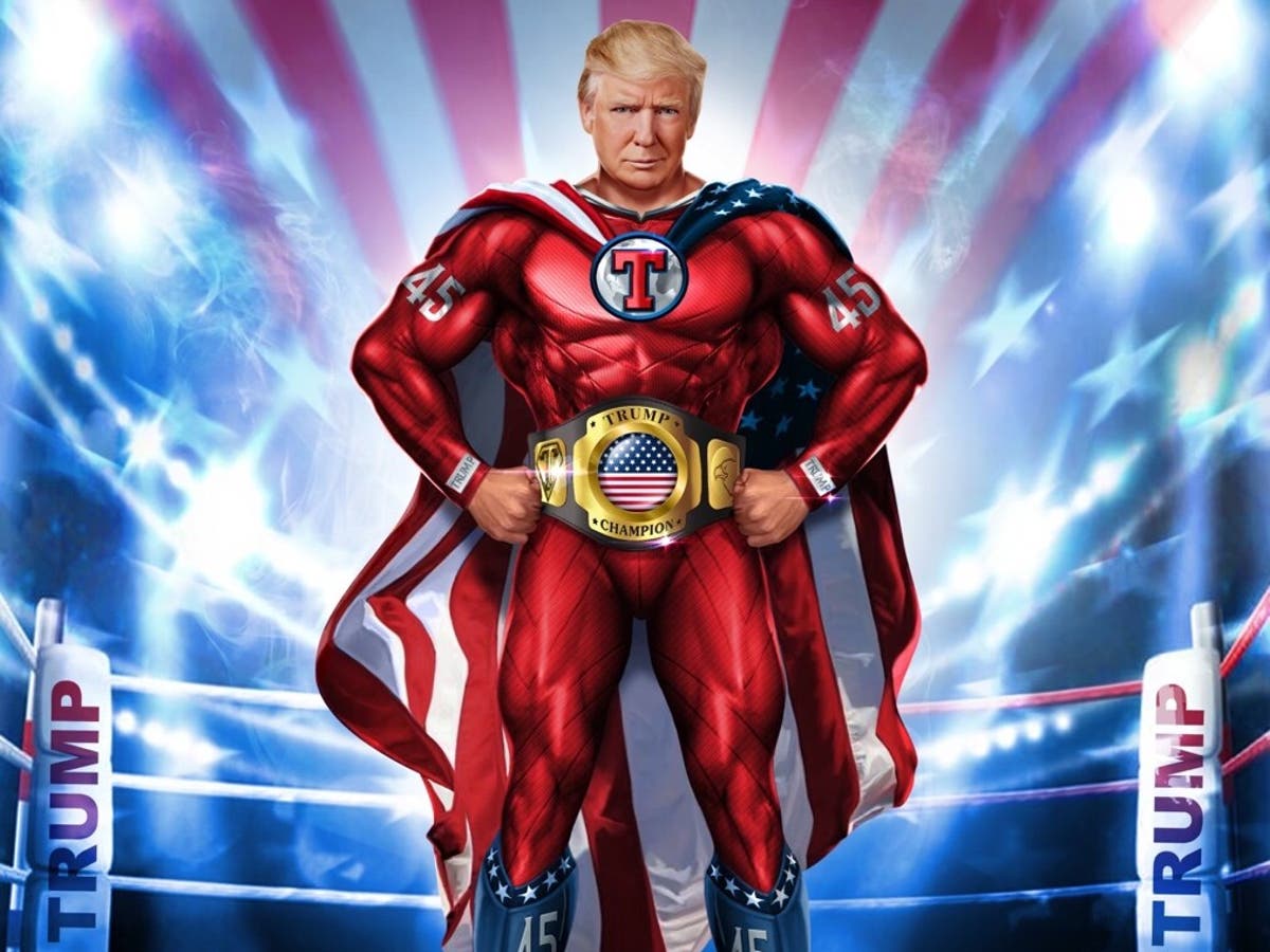 Trump's superhero narrative is laughable – but there is a sinister