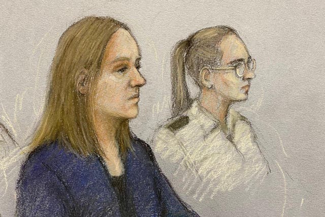 Court artist sketch of Lucy Letby (Elizabeth Cook/PA)