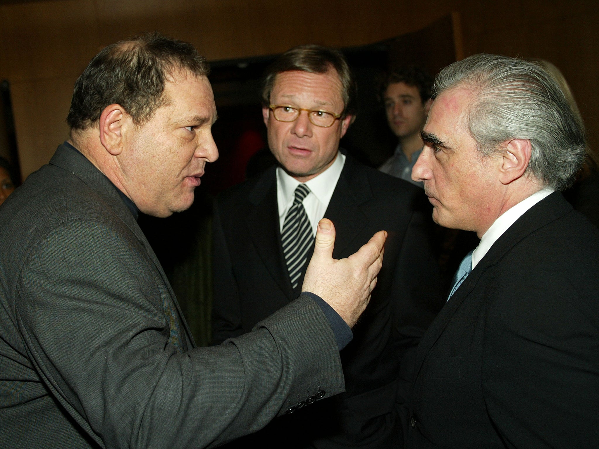Harvey Weinstein, former Disney president Michael Ovitz and Martin Scorsese in 2002