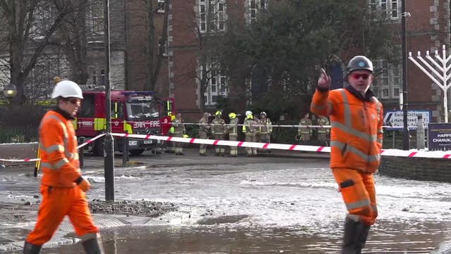 <p>Residents evacuated after burst water main floods London street</p>