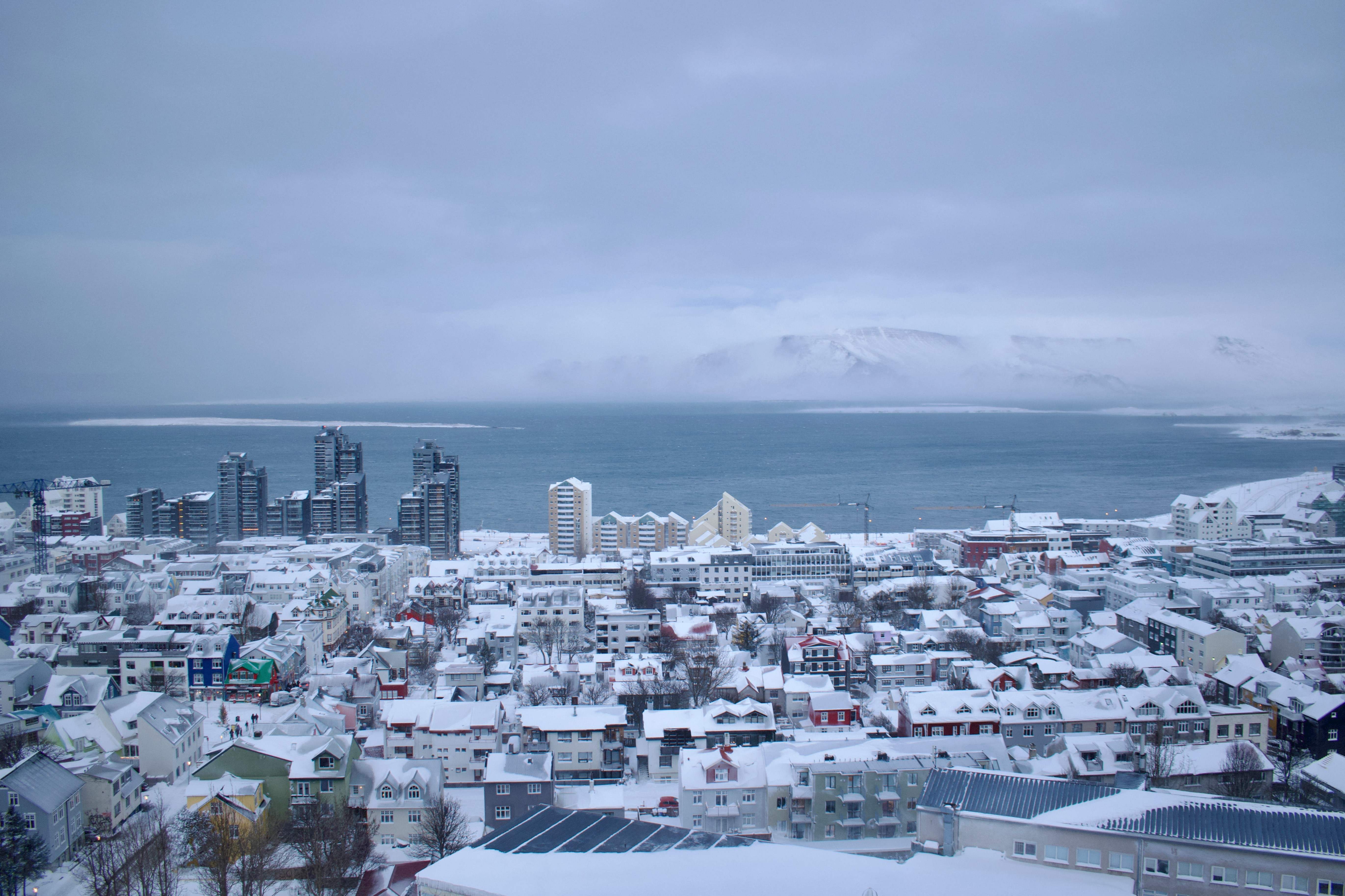 Calm before the storm: Reykjavik just before heavy snow arrived