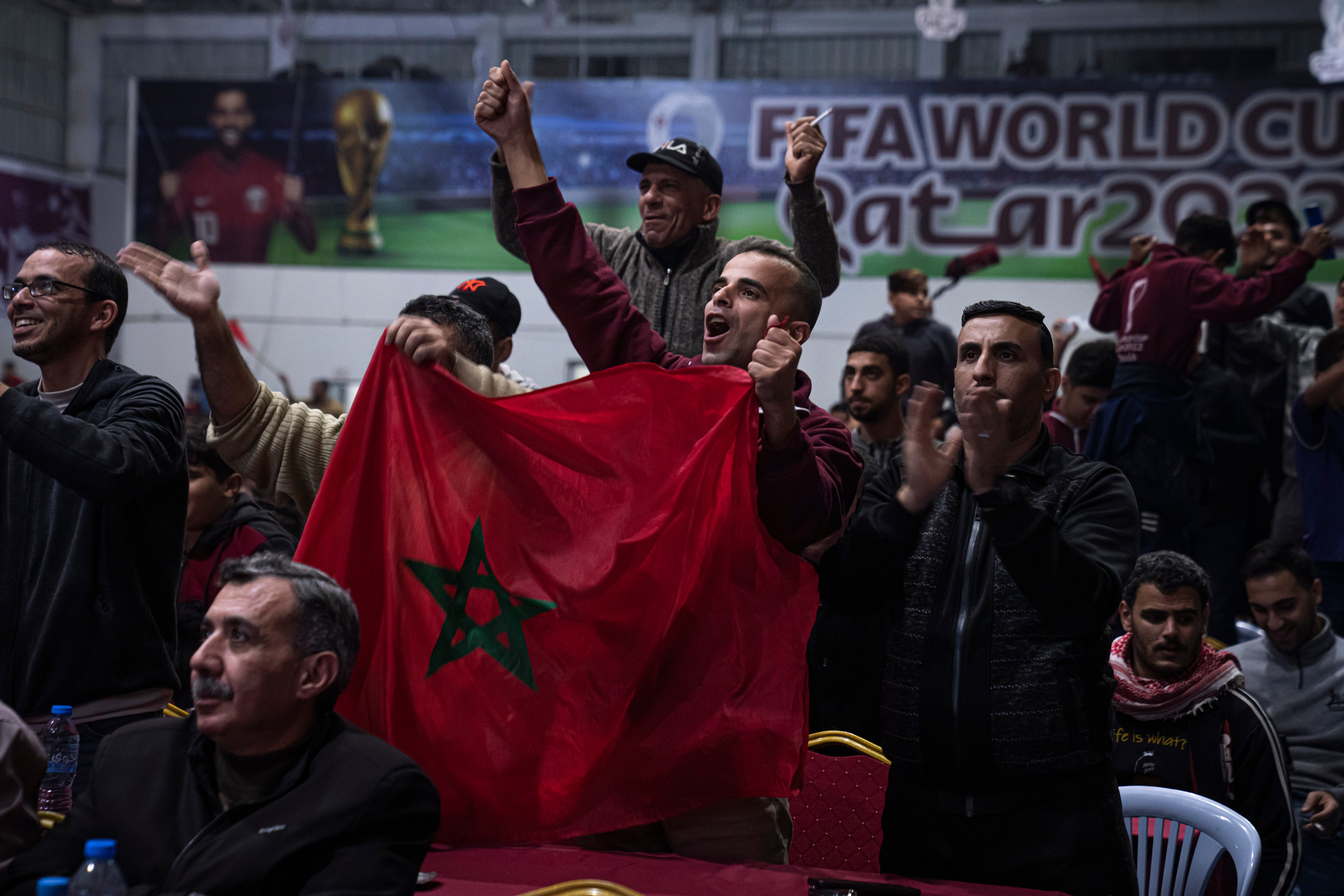 Palestinians Croatia Morocco Wcup Soccer Fans