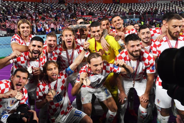<p>Croatia celebrate a well-deserved third place </p>