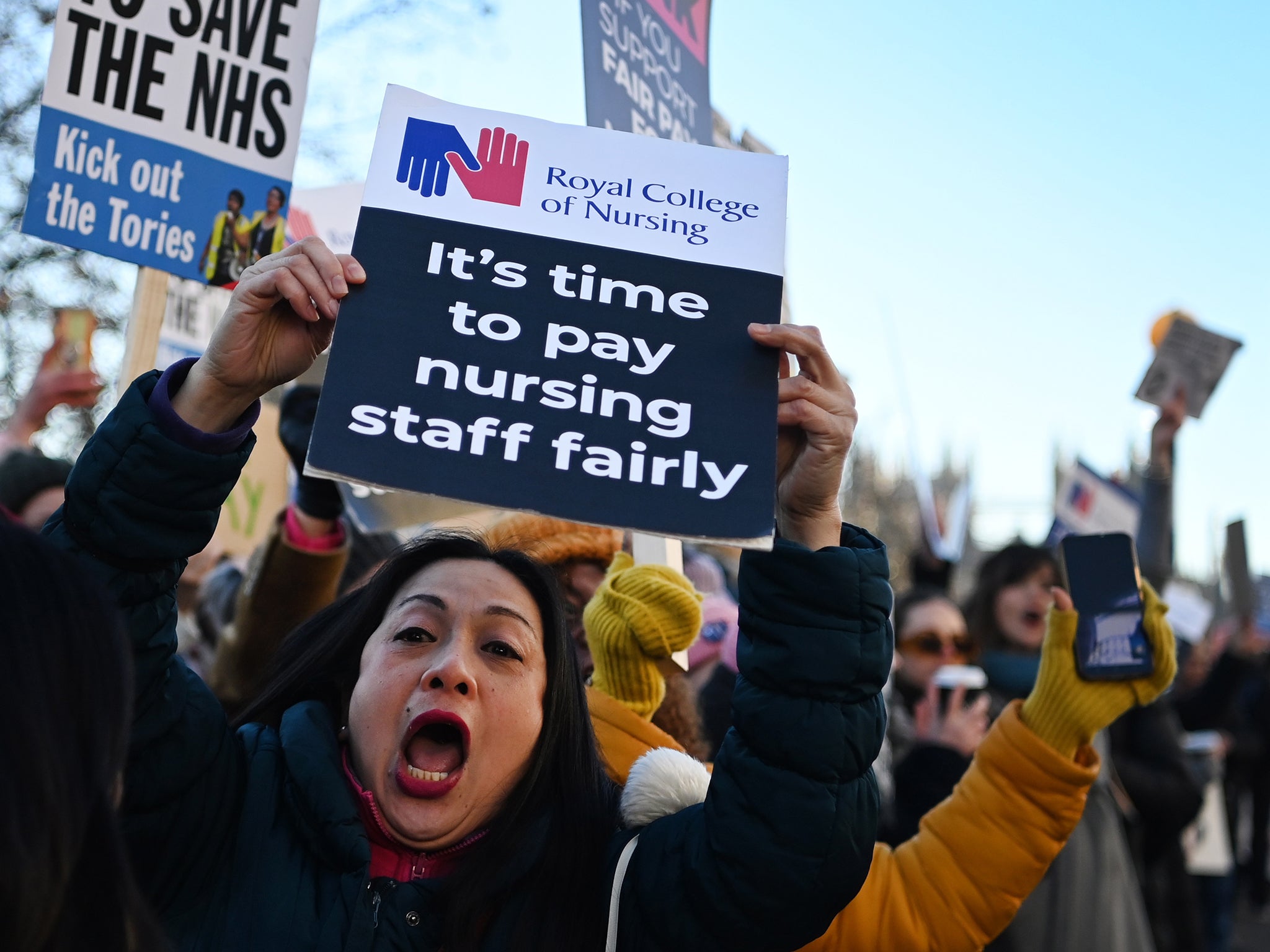 Nurses strike in London on Thursday