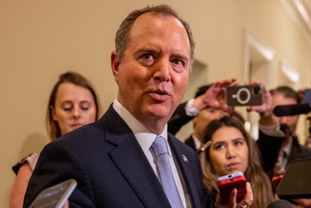 <p>U.S. Rep. Adam Schiff (D-CA), speaks with reporters after closing remarks during the fifth hearing on the January 6th investigation in the Cannon House Office Building on June 23, 2022 in Washington, DC</p>