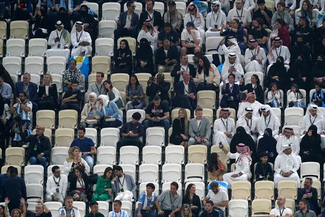 <p>Empty seats at Lusail Stadium during Argentina’s final against France</p>