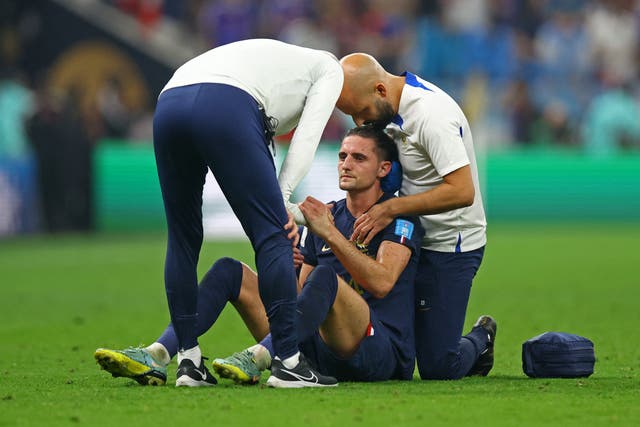 <p>Adrien Rabiot was substituted with a suspected concussion during the World Cup final </p>
