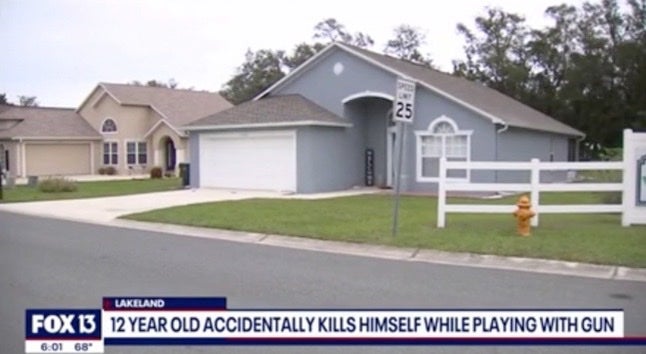 The home where the 12-year-old boy accidentally shot himself dead