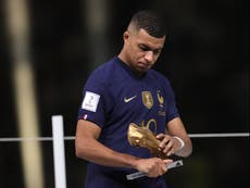 Kylian Mbappe wins World Cup golden boot award after hat-trick in final defeat