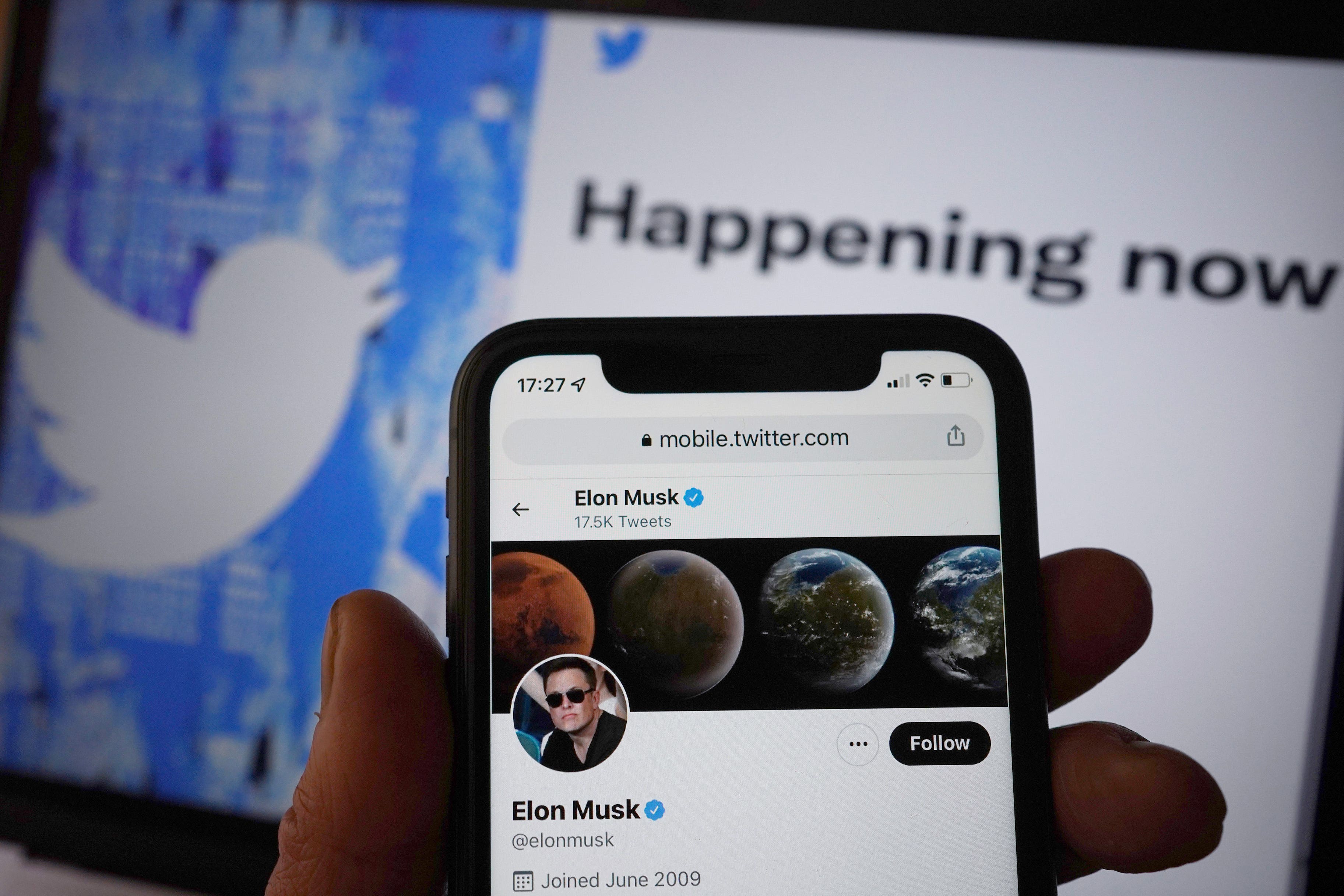 Elon Musk has said he will abide by the result of a poll on whether to remain as head of Twitter (Yui Mok/PA)